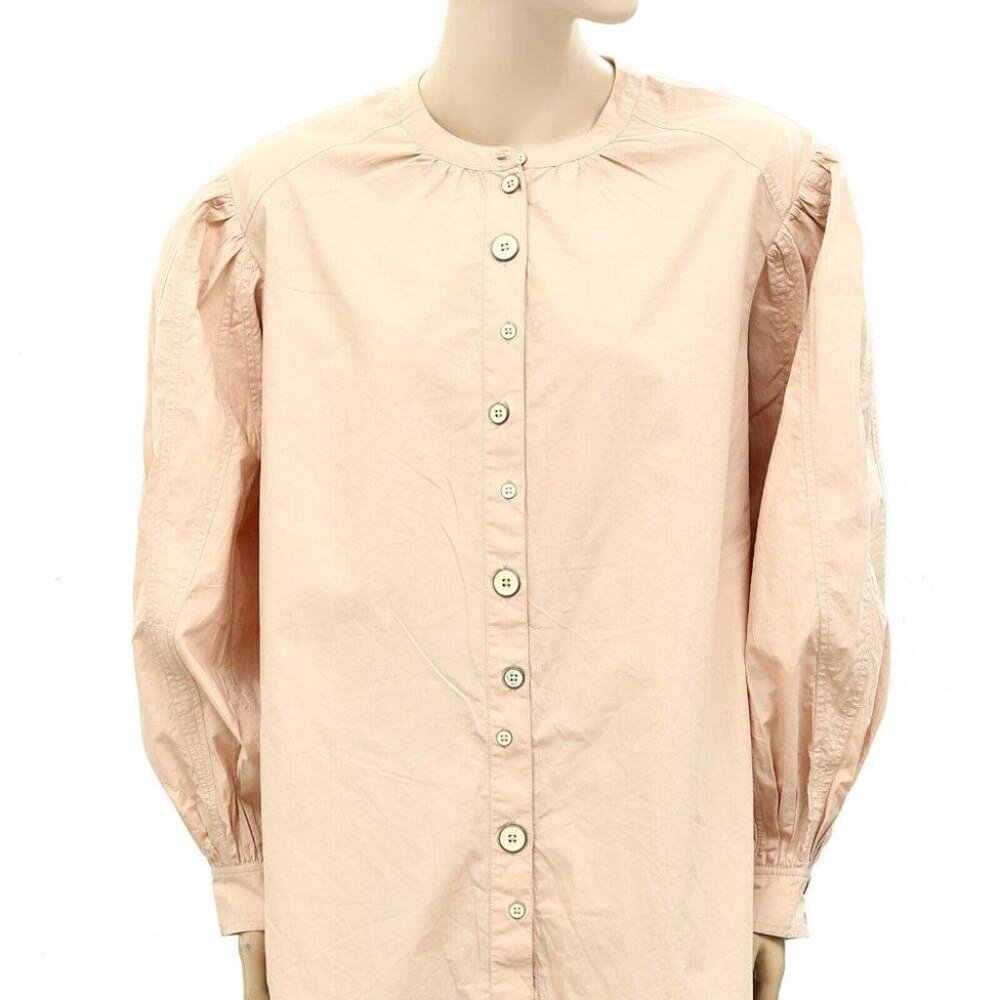 Ulla Johnson Nude Button Down Solid Blouse Top Co… - image 2